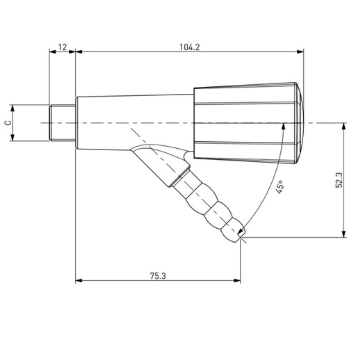 [11 -125225-SA-clinical] TOF 2000/2 - Gas Tap,  nozzle 45°