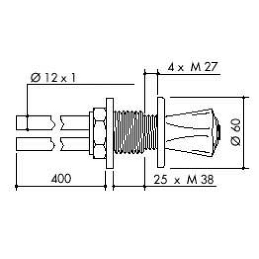 [44 -125225-SA-clinical] TOF 1000/130 - Laboratory control valve, connection to copper tubes 12 × 1mm