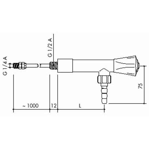 [45 -125225-SA-clinical] TOF 1000/610 - Laboratory tap for demi water with an inlet hose, outlet 90 °