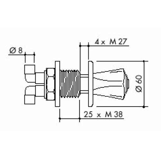[47 -125225-SA-clinical] TOF 1000/671 - Fume cupboard valve with quick releases for demi water