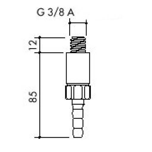 [78 -125225-SA-clinical] TOF 1000/145 - Laboratory fitting for water, straight connection